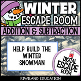 Winter math escape room preview