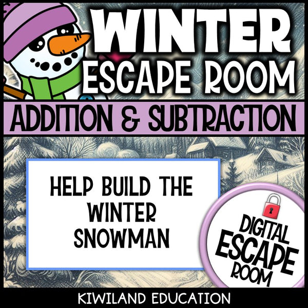 Winter math escape room preview
