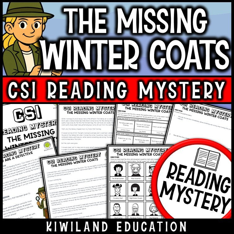 Winter reading mystery The Missing Winter Coats cover for grades 3-6