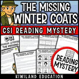 Winter reading mystery The Missing Winter Coats cover for grades 3-6