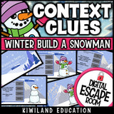 Winter context clues escape room passage screen