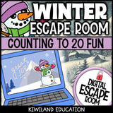 Winter counting escape room number lock