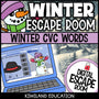 CVC Words Winter digital escape room for Grades K-1