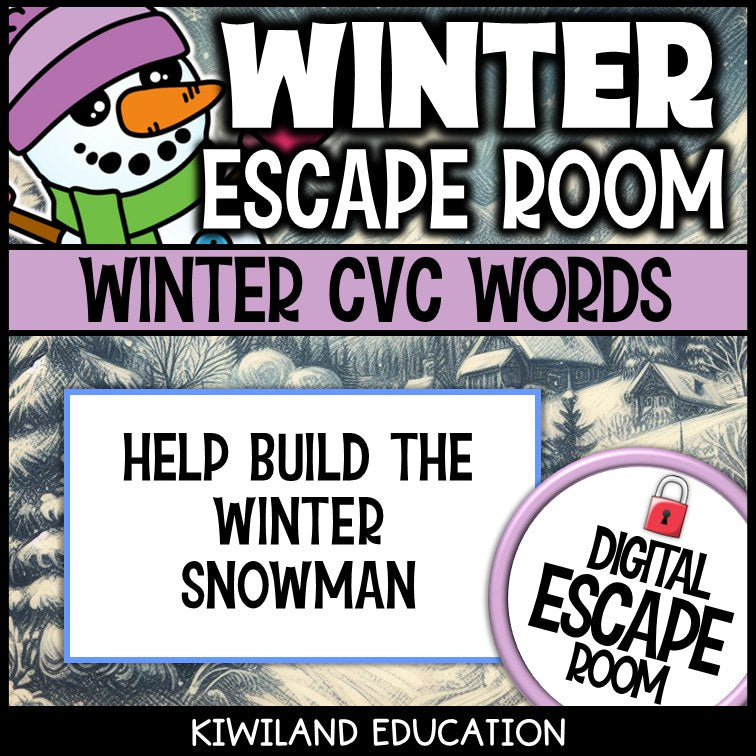 Winter phonics escape room preview
