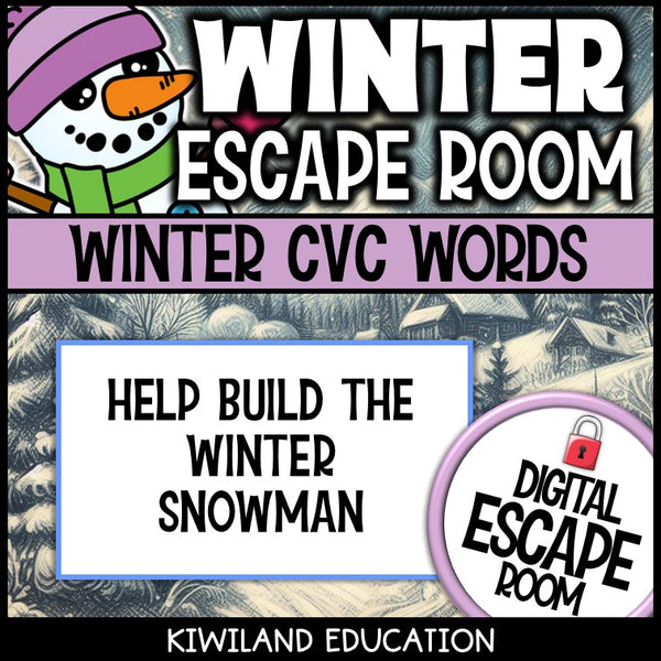Winter phonics escape room preview