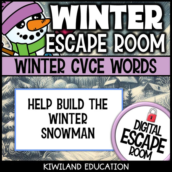 Winter phonics escape room preview