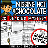 Winter reading mystery hot chocolate case cover for grades 3-6