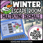 Multiplying Decimals Winter digital escape room for Grades 5-7