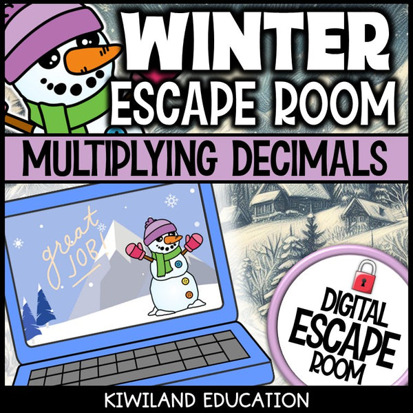 Winter decimals escape room code lock