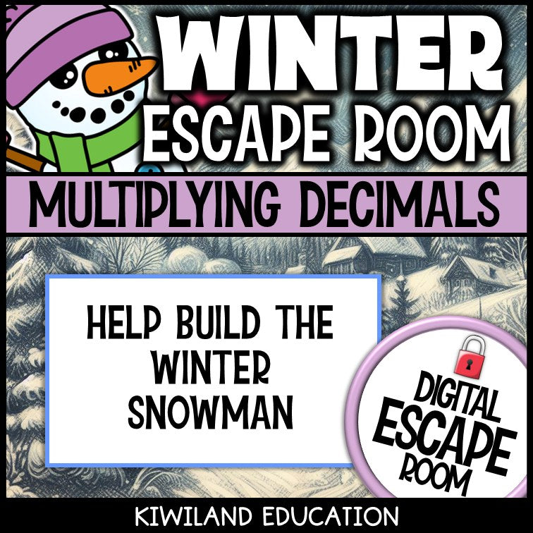 Winter decimals escape room preview