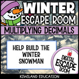 Winter decimals escape room preview
