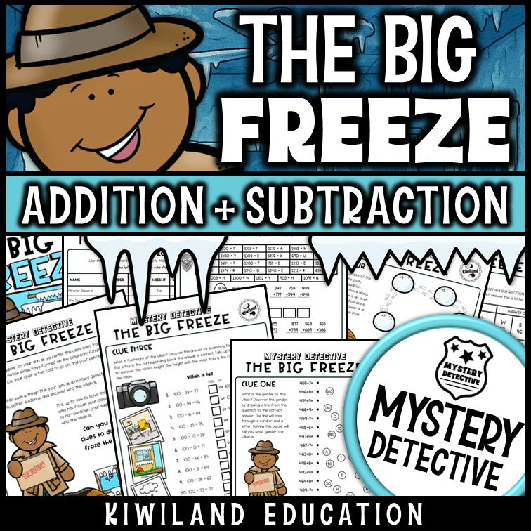 Winter mystery detective addition and subtraction 1
