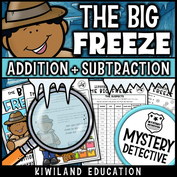 Winter mystery detective addition and subtraction 2