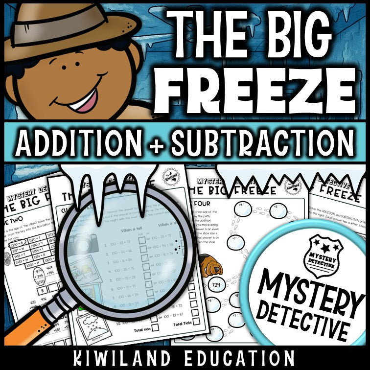 Winter mystery detective addition and subtraction 3