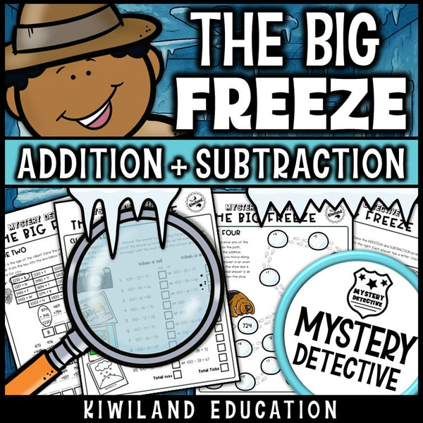 Winter mystery detective addition and subtraction 3