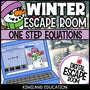 One-Step Equations Winter digital escape room for Grades 5-8