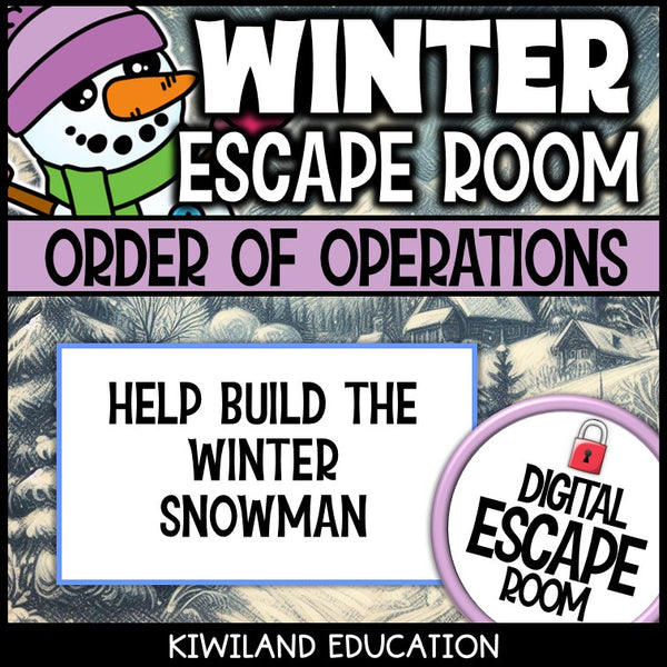 Winter order of operations escape room preview