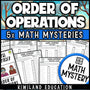 Winter order of operations PEMDAS math mystery worksheets cover