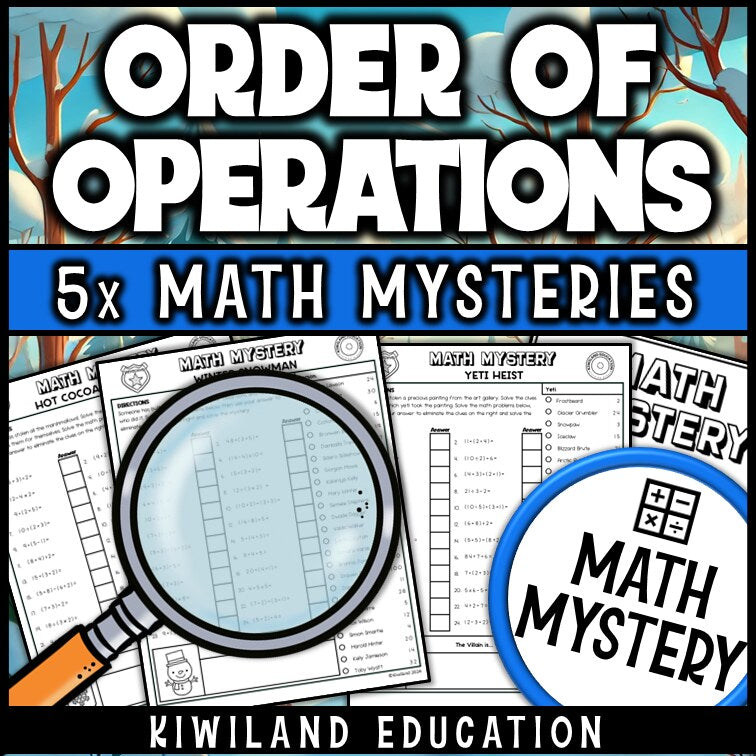 Winter order of operations math mystery answer key