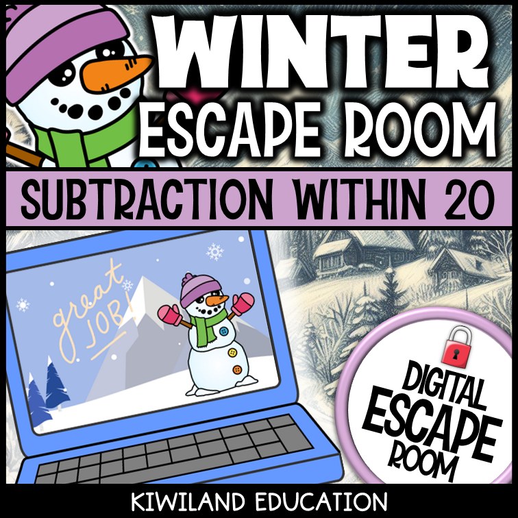 Winter subtraction escape room code lock
