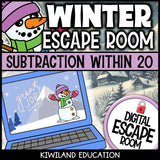 Winter subtraction escape room code lock