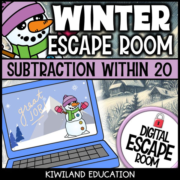 Winter subtraction escape room code lock