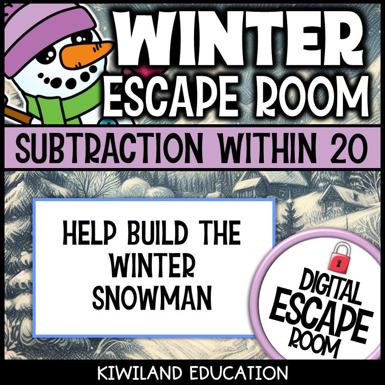 Winter subtraction escape room preview