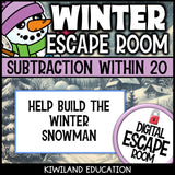 Winter subtraction escape room preview