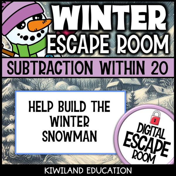 Winter subtraction escape room preview