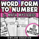 Word form to standard form math mystery worksheets for 2nd grade