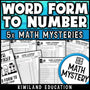 Word form to standard form math mystery worksheets for 4th grade