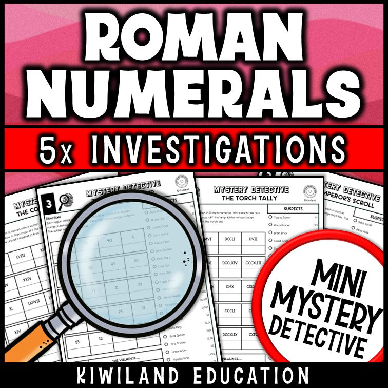 Writing numbers as roman numerals detective activity morning work