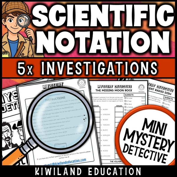 Writing numbers in scientific notation printable detective activity math centers