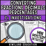 Writing percentages as fractions in simplest form middle school math centers