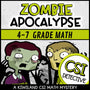 Zombie Apocalypse multiplying decimals CSI Math Mystery cover for grades 4 to 7