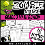 Zombie attack CSI mystery detective grade 3 review multiplication
