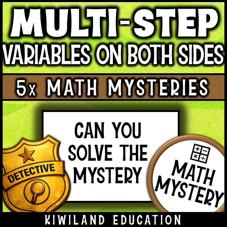 Zombie math mystery multi-step equations for sub plans and early finishers