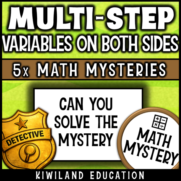 Zombie math mystery multi-step equations for sub plans and early finishers