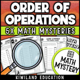 Zombie math mystery order of operations answer keys with no exponents