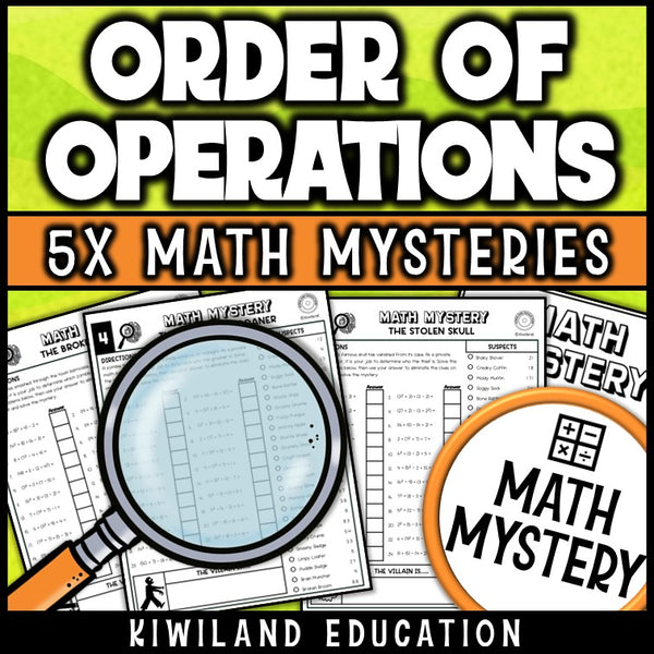 Zombie math mystery order of operations answer keys, printable