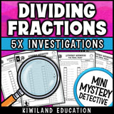 Zombie mystery detective dividing fractions answer keys printable