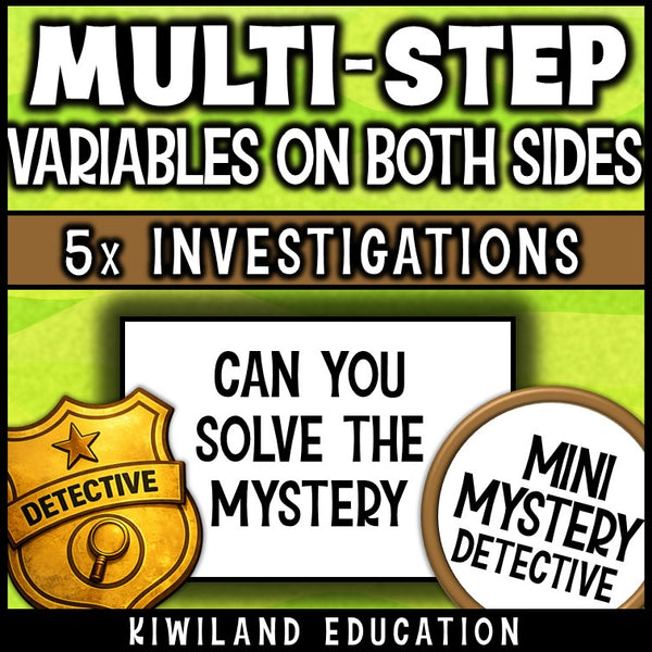 Zombie mystery detective multi step equations sub plans early finishers review