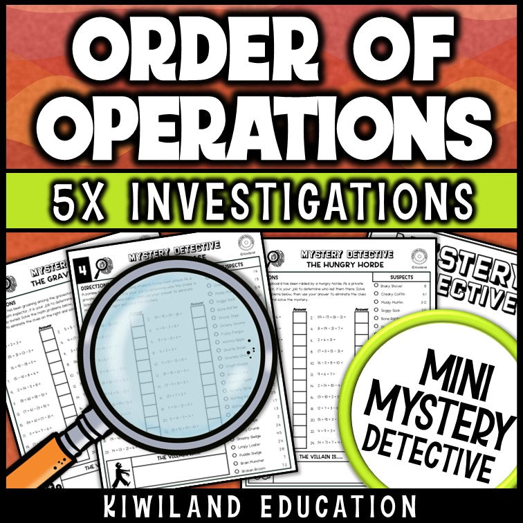 Zombie mystery detective order of operations answer keys no exponents