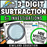 Zoo animal safari subtraction mystery detective cases